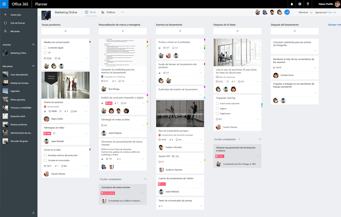 screenshot of Microsoft Planner